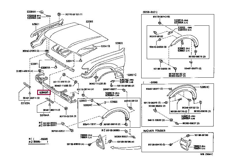 5390360050 Toyota Headlight strip