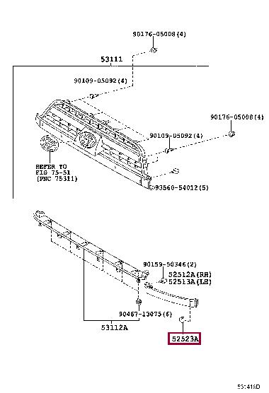 5393535020 Toyota Bumper mount