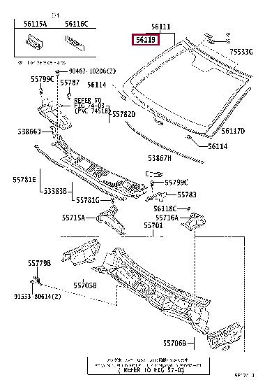 5611950060 Toyota Weatherstrip