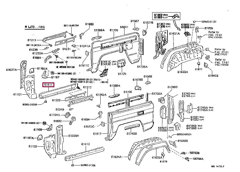 6140190K02 Toyota Panel