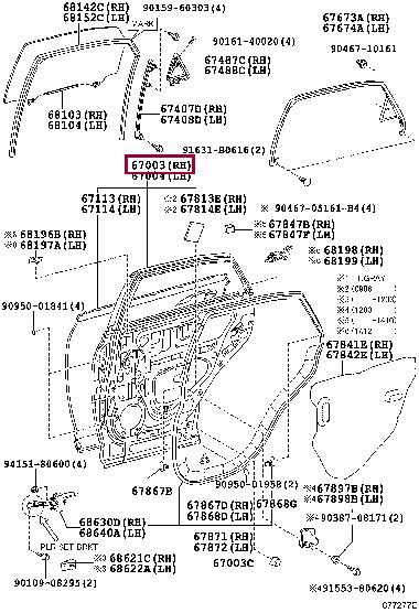 6700348140 Toyota Door rear right