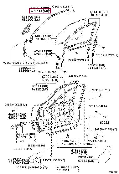 6786450030 Toyota Door seal