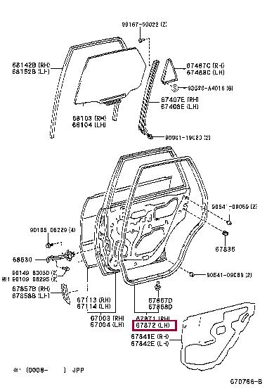 6787212450 Toyota Door seal