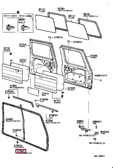 6788490A00 Toyota Weatherstrip