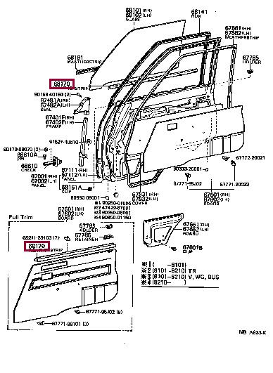 6813095700 Toyota Weatherstrip