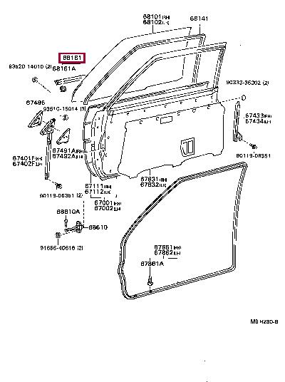 6816012151 Toyota Weatherstrip