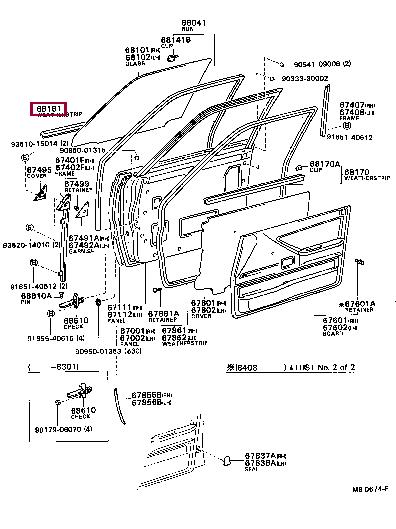 6816016040 Toyota Weatherstrip