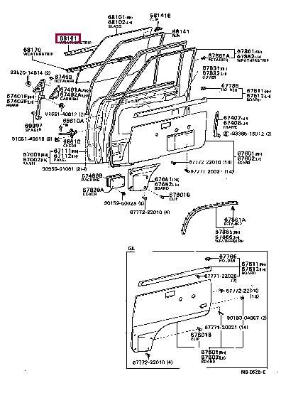 6816087001 Toyota Weatherstrip