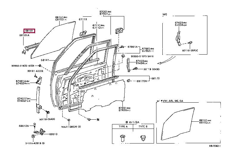 6816089116 Toyota Weatherstrip
