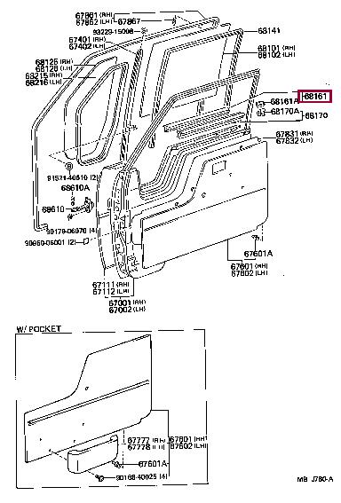 6816095402 Toyota Weatherstrip