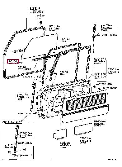 6816096400 Toyota Weatherstrip