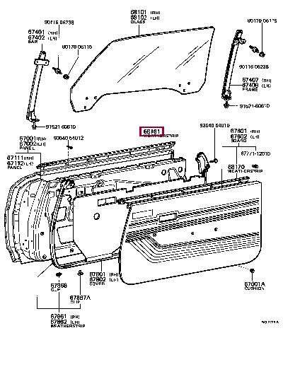 6816112110 Toyota Weatherstrip