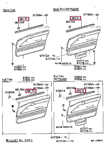6817010130 Toyota Weatherstrip