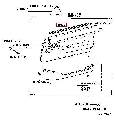 6817014220 Toyota Weatherstrip