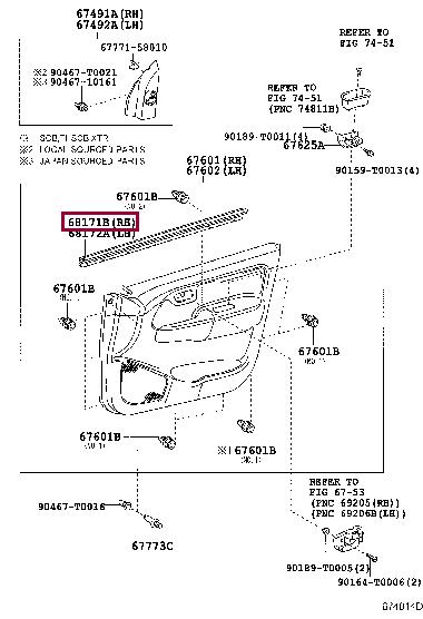 681710K010 Toyota Weatherstrip