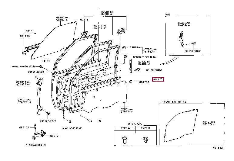 6817189125 Toyota Weatherstrip