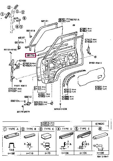 6817195J00 Toyota Weatherstrip