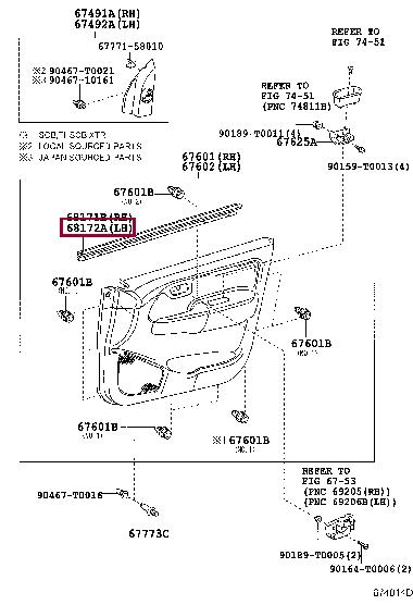 681720K010 Toyota Weatherstrip