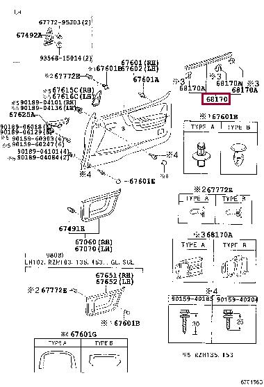 6817295J02 Toyota Weatherstrip