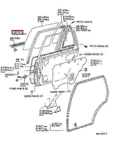 6818012050 Toyota Weatherstrip