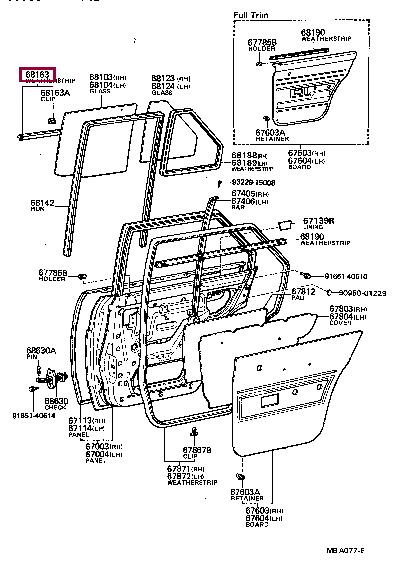 6818012060 Toyota Weatherstrip