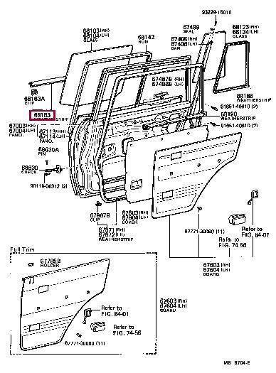 6818090A01 Toyota Weatherstrip