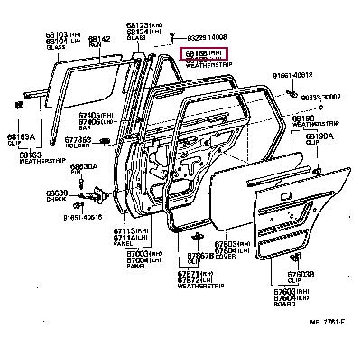 6818810020 Toyota Weatherstrip