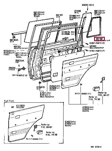 6818890A00 Toyota Weatherstrip