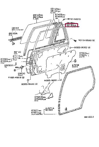 6818912160 Toyota Weatherstrip