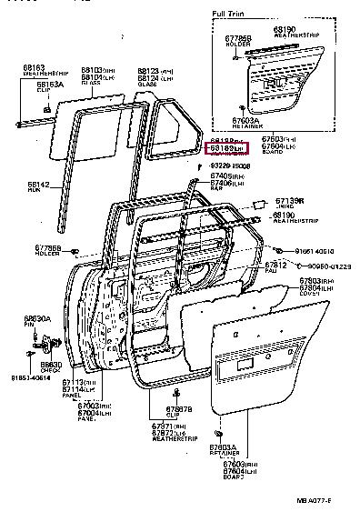 6818913020 Toyota Weatherstrip
