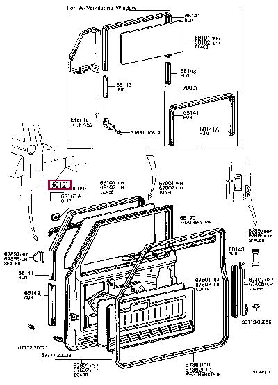 6819090302 Toyota Weatherstrip