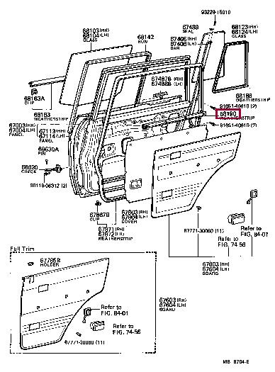 6819090A01 Toyota Weatherstrip
