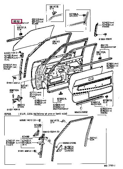 6821010040 Toyota Weatherstrip