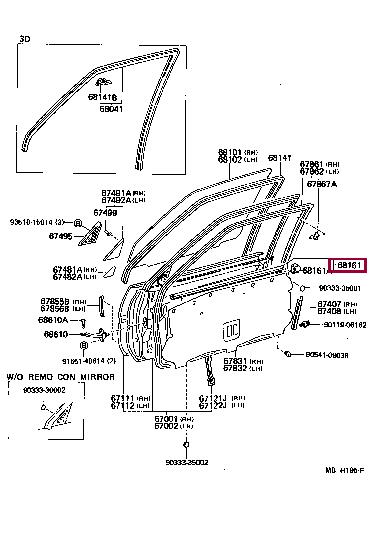 6821010100 Toyota Weatherstrip