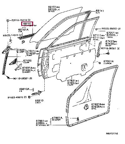 6821012100 Toyota Weatherstrip