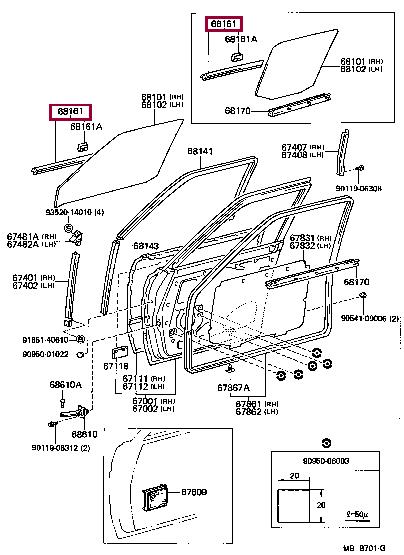 6821090A02 Toyota Weatherstrip