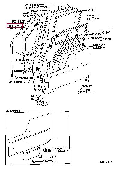 6821595402 Toyota Weatherstrip