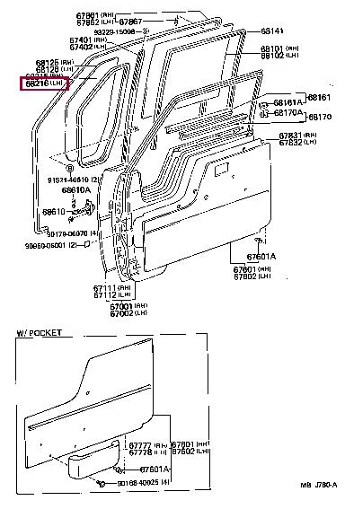 6821695402 Toyota Weatherstrip