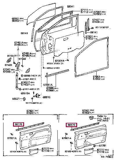 6822012160 Toyota Weatherstrip