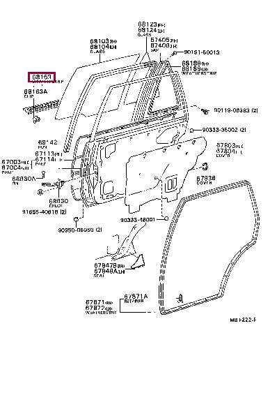 6823012030 Toyota Weatherstrip