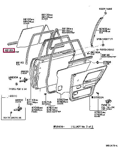 6823016010 Toyota Weatherstrip