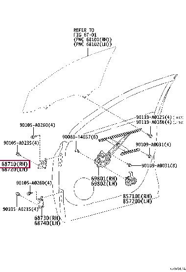 6871002020 Toyota Door hinge
