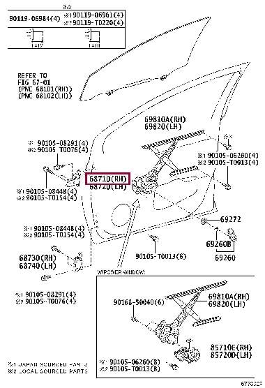 687100K020 Toyota Door hinge