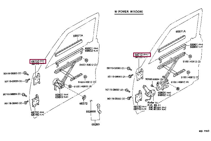 6871035010 Toyota Door hinge