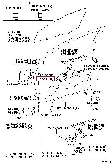687200K020 Toyota Door hinge