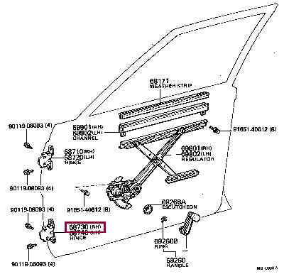 6873014030 Toyota Door hinge
