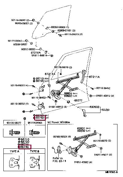 6874060020 Toyota Door hinge
