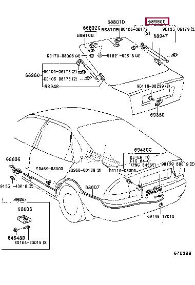 6895019865 Toyota Tailgate strut