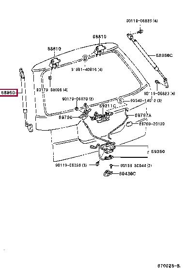 Toyota 68960-44010 Gas spring 6896044010