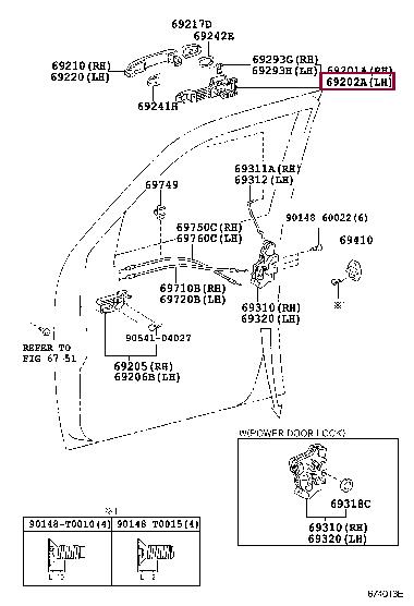 6920206010 Toyota Door handle housing
